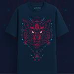 Kapdaverse Alpha Rage Oversized Tshirt : Wolf design with geometric elements
